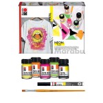 Zestaw Neonowych Farb do Tkanin Jasnych 4 x 15 ml Marabu